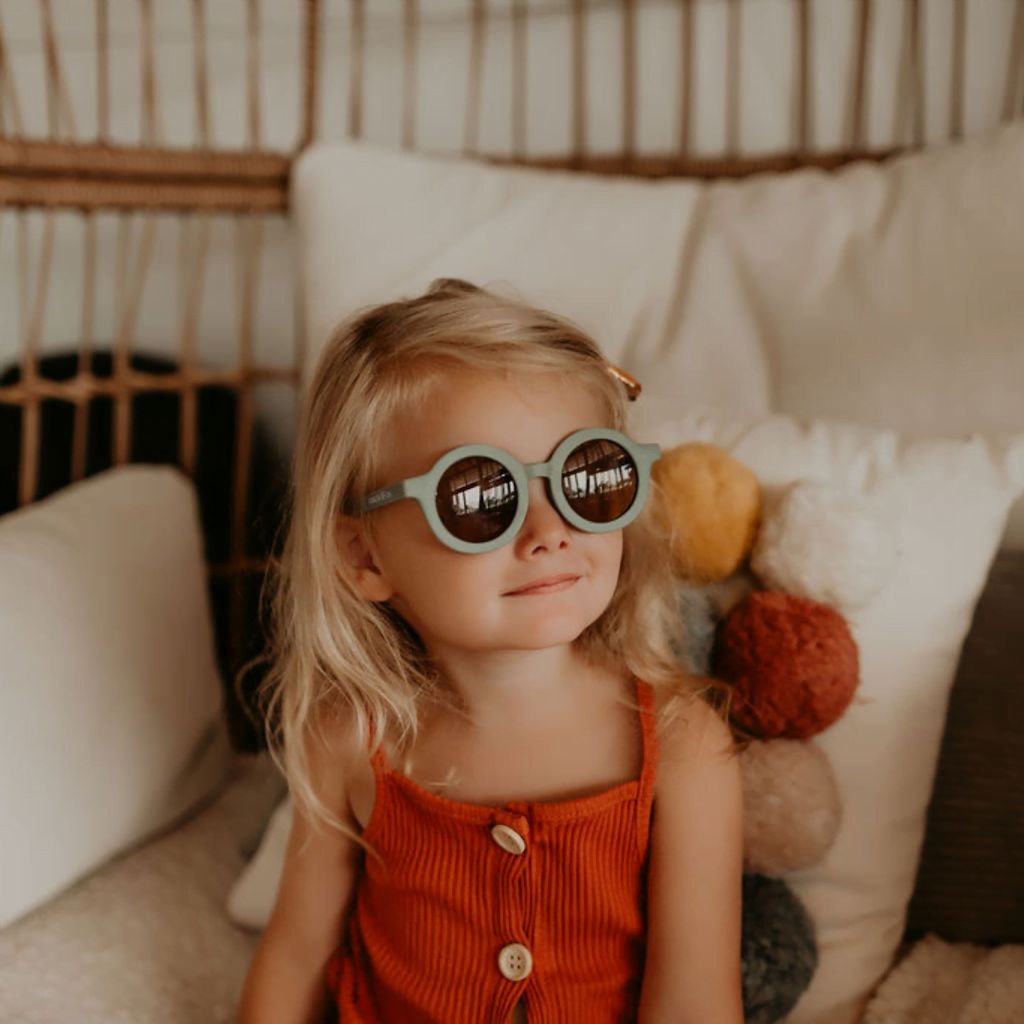 Dinossi - Sustainable Children's Sunglasses Round Model - Black 