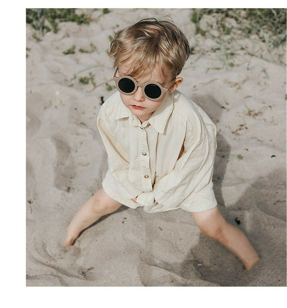 Dinossi - Sustainable Brown Round Kids Sunglasses 