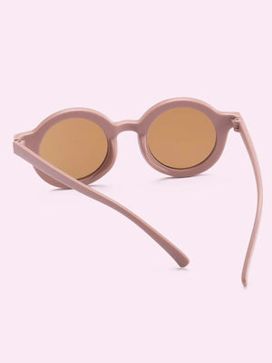 Dinossi - Sustainable Dark Purple Round Kids Sunglasses 