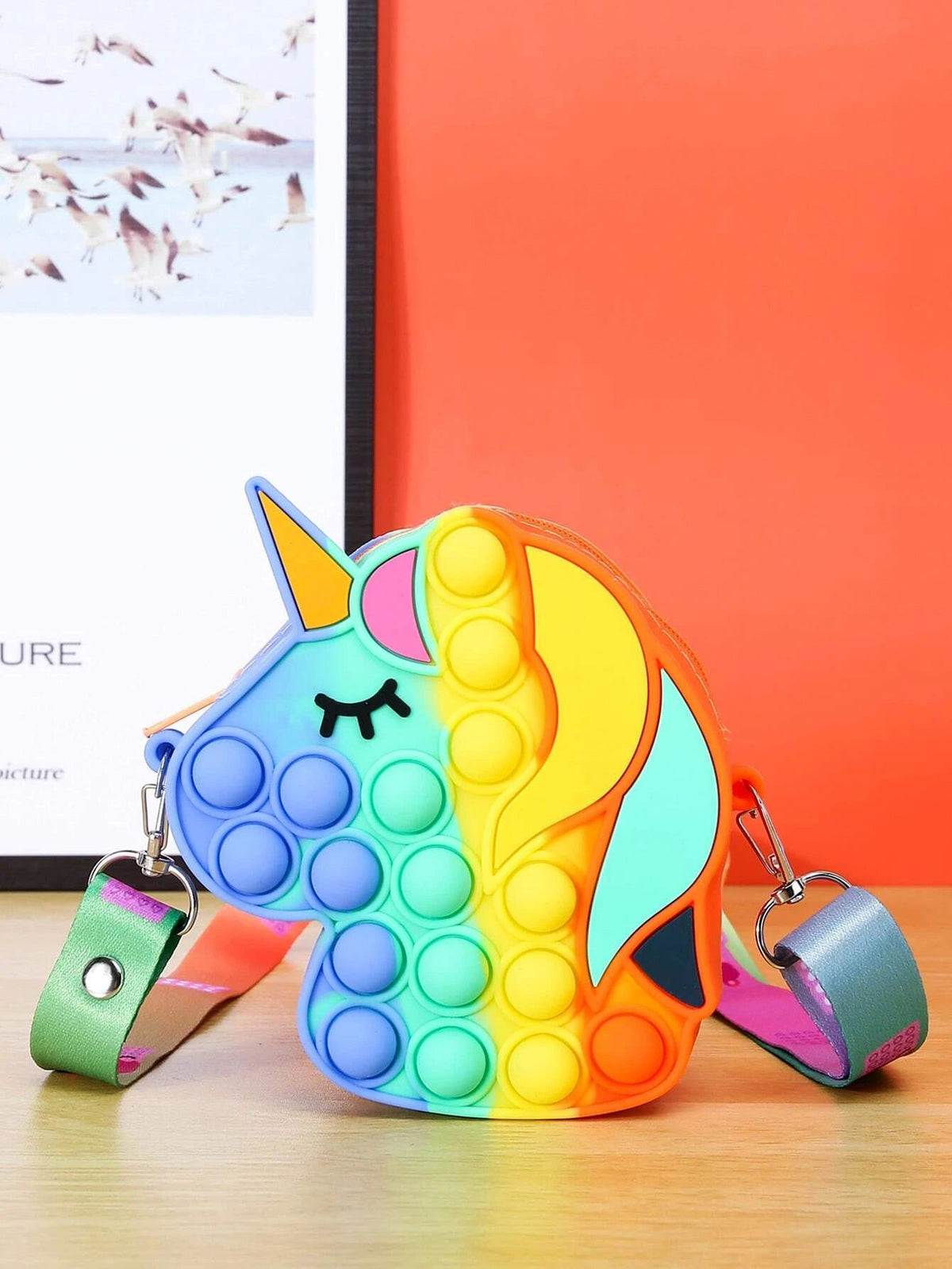 Dinossi - Unicorn Horse Shaped Popit Design Girls Shoulder Bag 