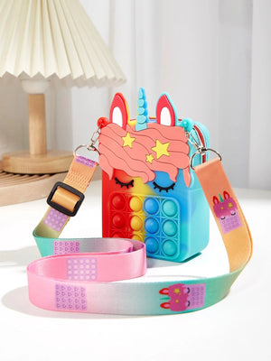 Dinossi - Unicorn Popit Design Blue Red Girl Shoulder Bag 