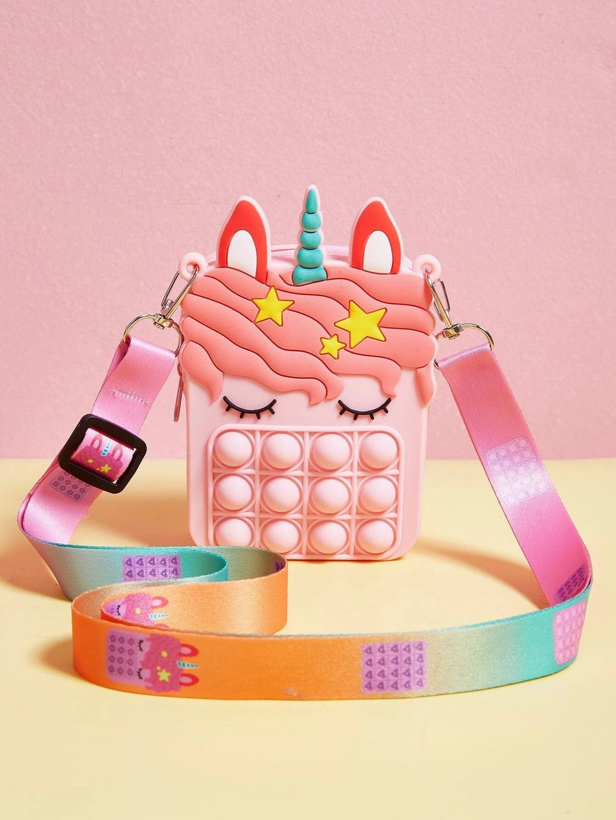 Dinossi - Unicorn Poppies Design Pink Girl Shoulder Bag 