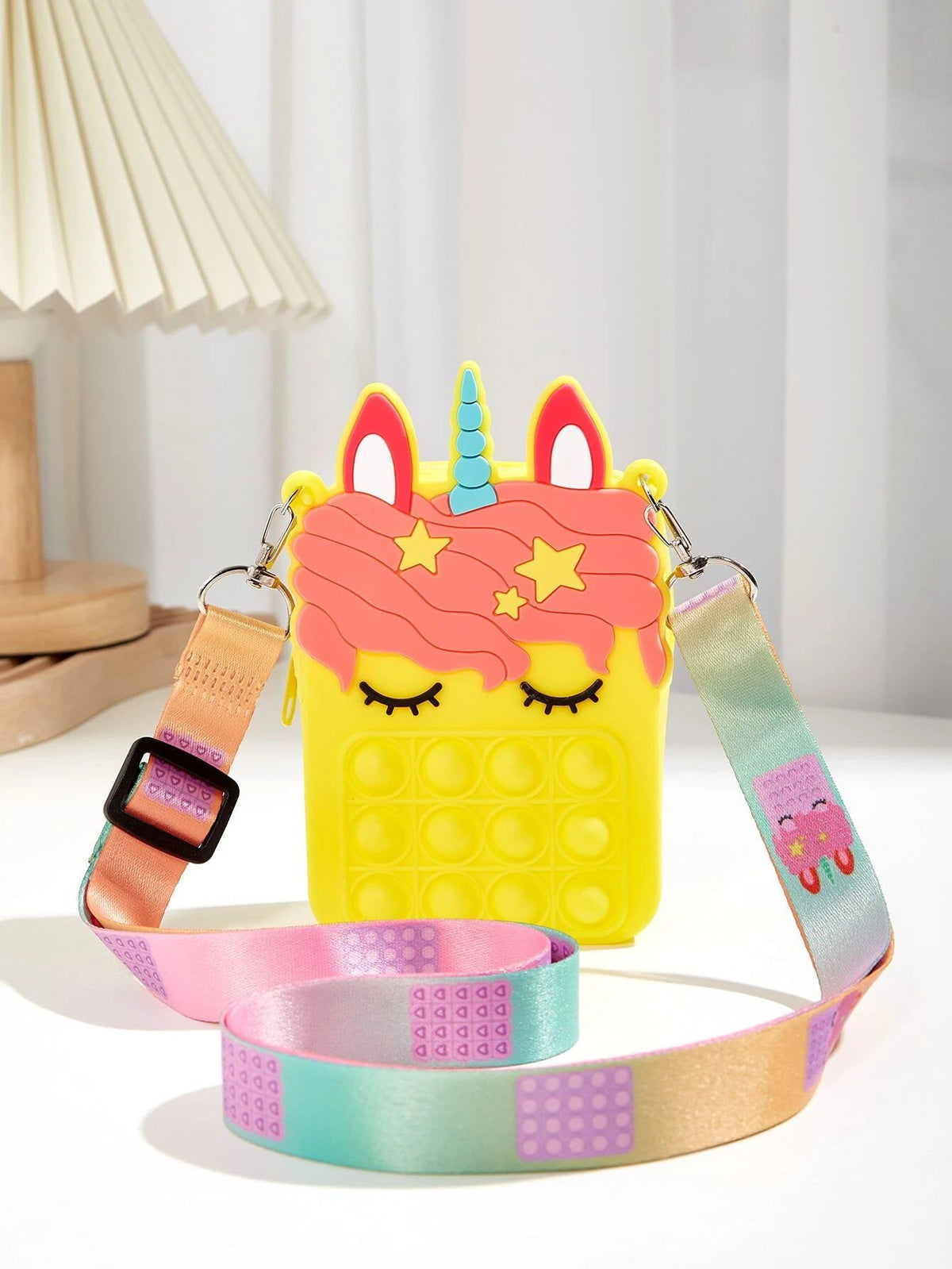 Dinossi - Unicorn Popit Design Yellow Girl Shoulder Bag 