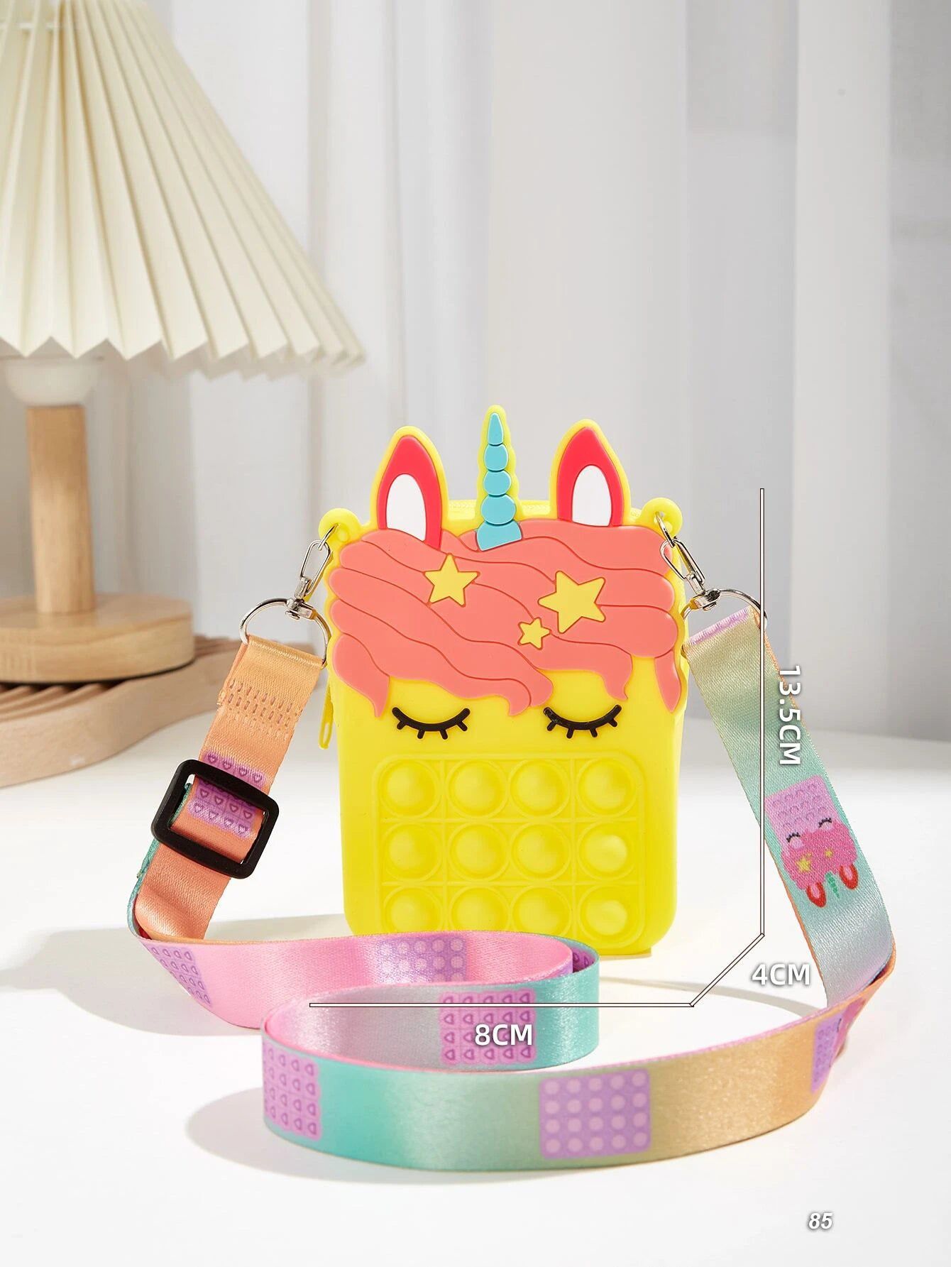 Dinossi - Unicorn Popit Design Yellow Girl Shoulder Bag 
