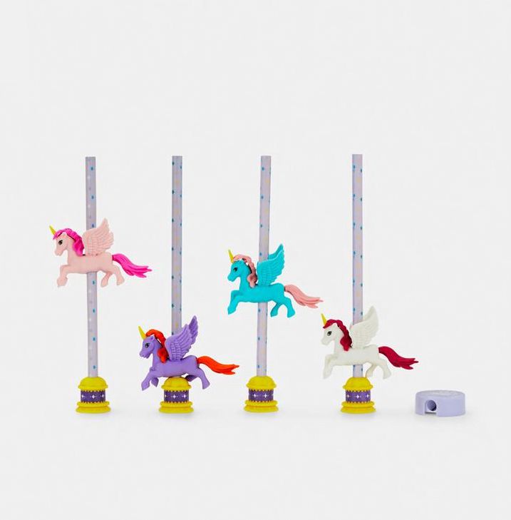 Dinossi - Unicorn Eraser, Sharpener and Pencil Set