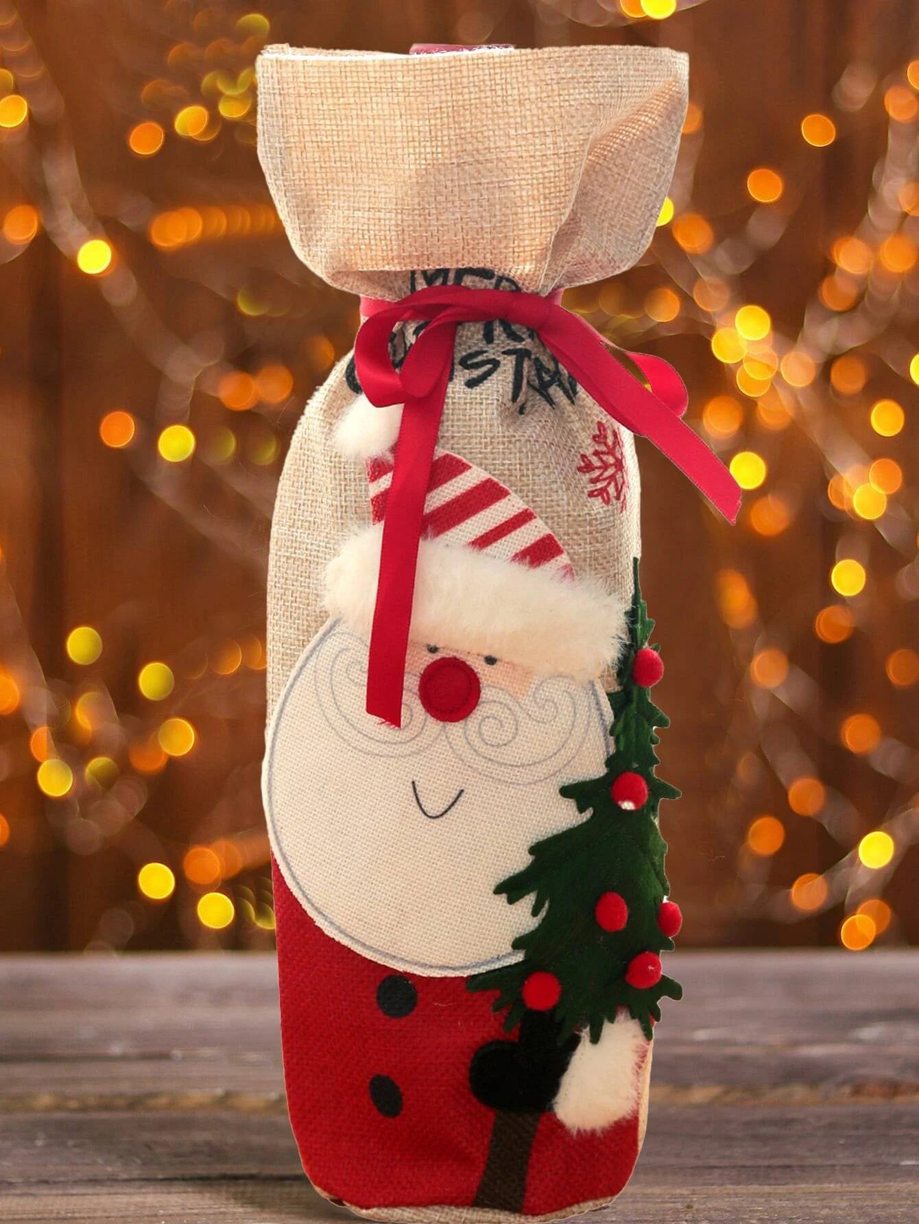 Dinossi - Christmas Santa Claus Plush Wine Bottle Dress Up 