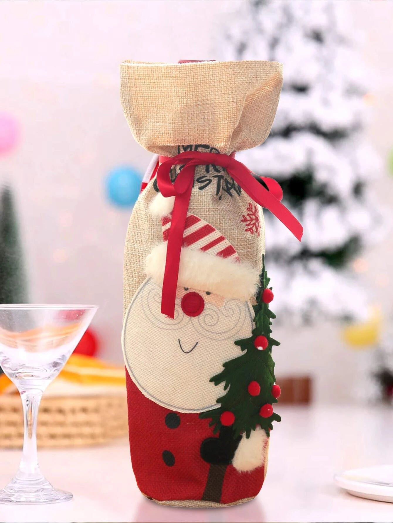 Dinossi - Christmas Santa Claus Plush Wine Bottle Dress Up 
