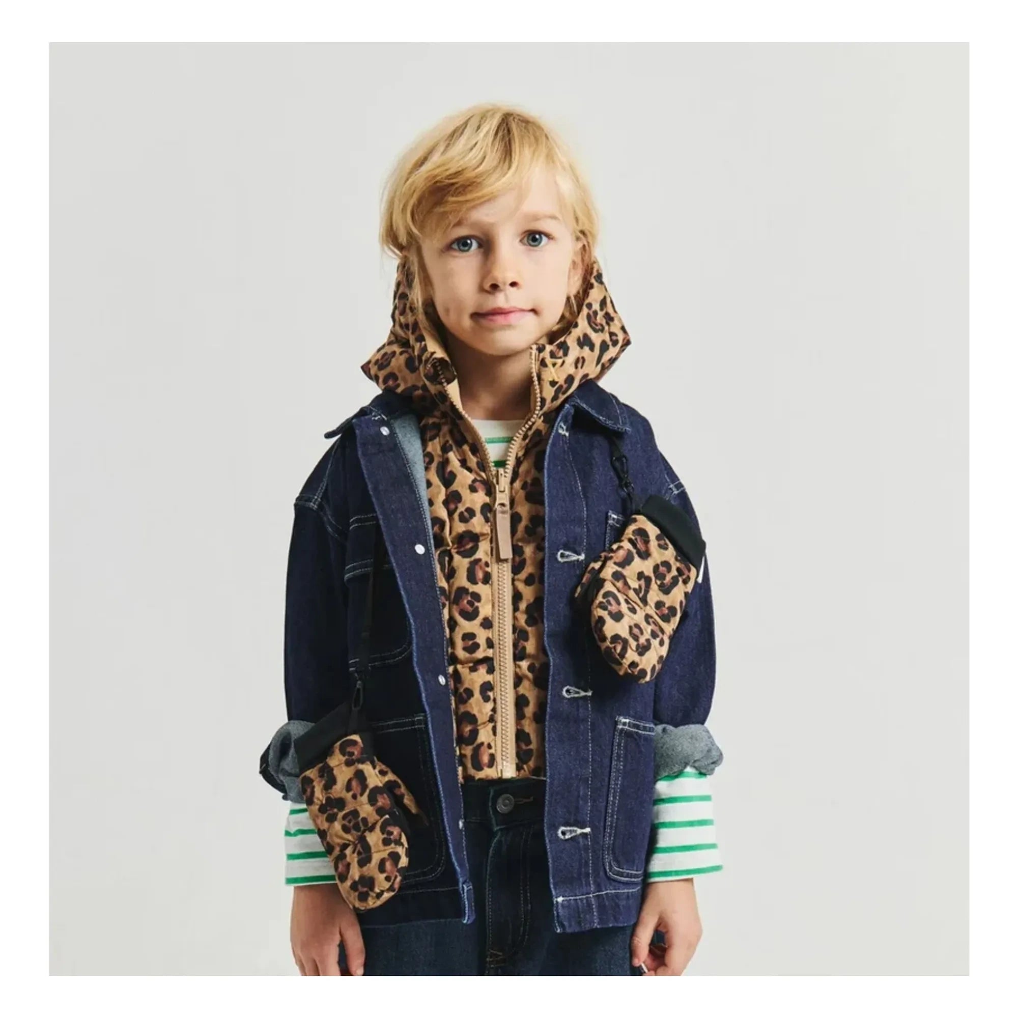 Fudoon - Exclusive Fudoon X Smallable - Convertible Leopard Gloves | Brown