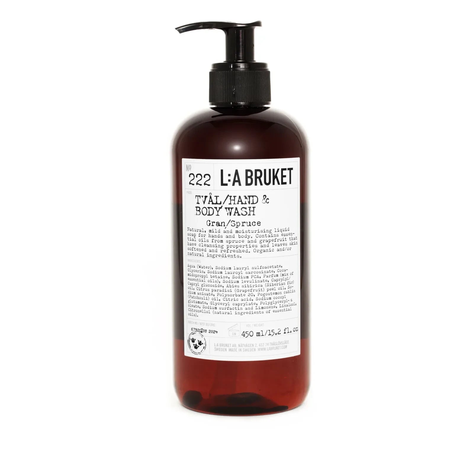 L:A BRUKET - 222 Spruce Hand and Body Wash Gel - 450 ml
