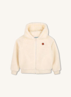 Kenzo - Yünlü Çiçek Fermuarlı Sweatshirt | Beyaz