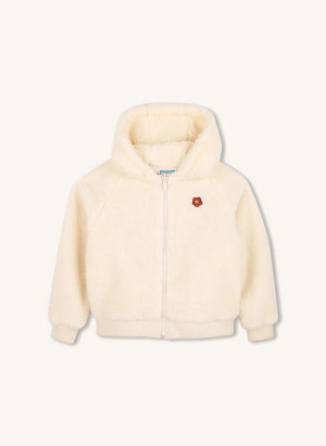 Kenzo - Yünlü Çiçek Fermuarlı Sweatshirt | Beyaz