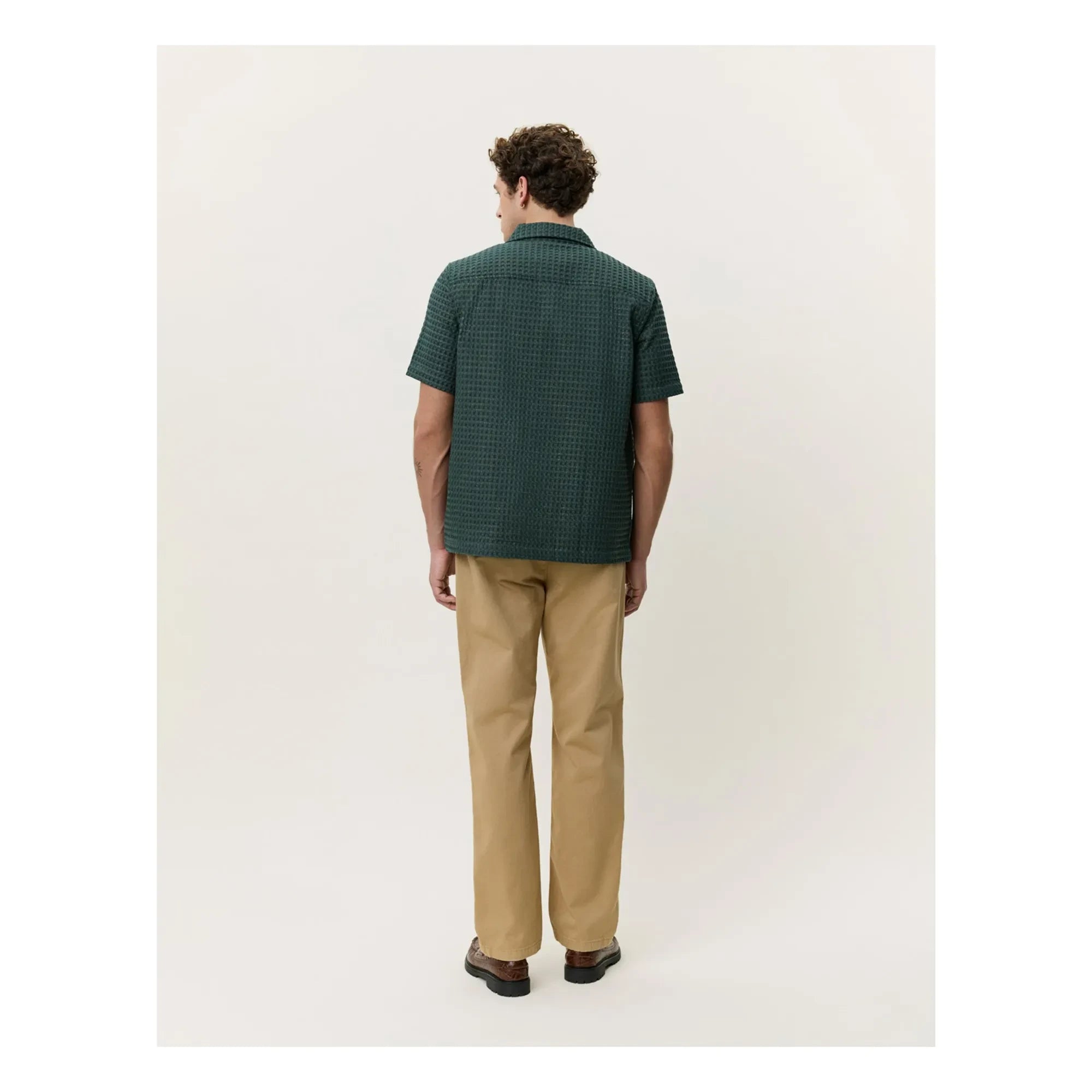 Les Deux - Chack Seersucker Shirt | Dark green