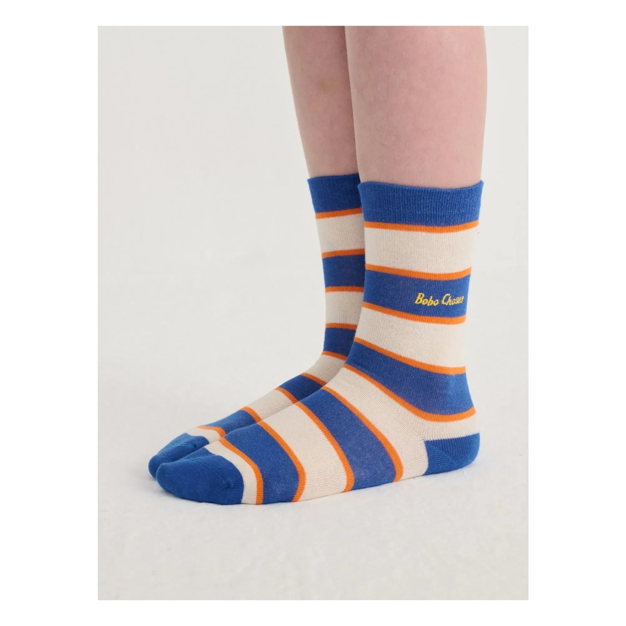 Bobo Choses - Striped Organic Cotton Crew Socks | Blue