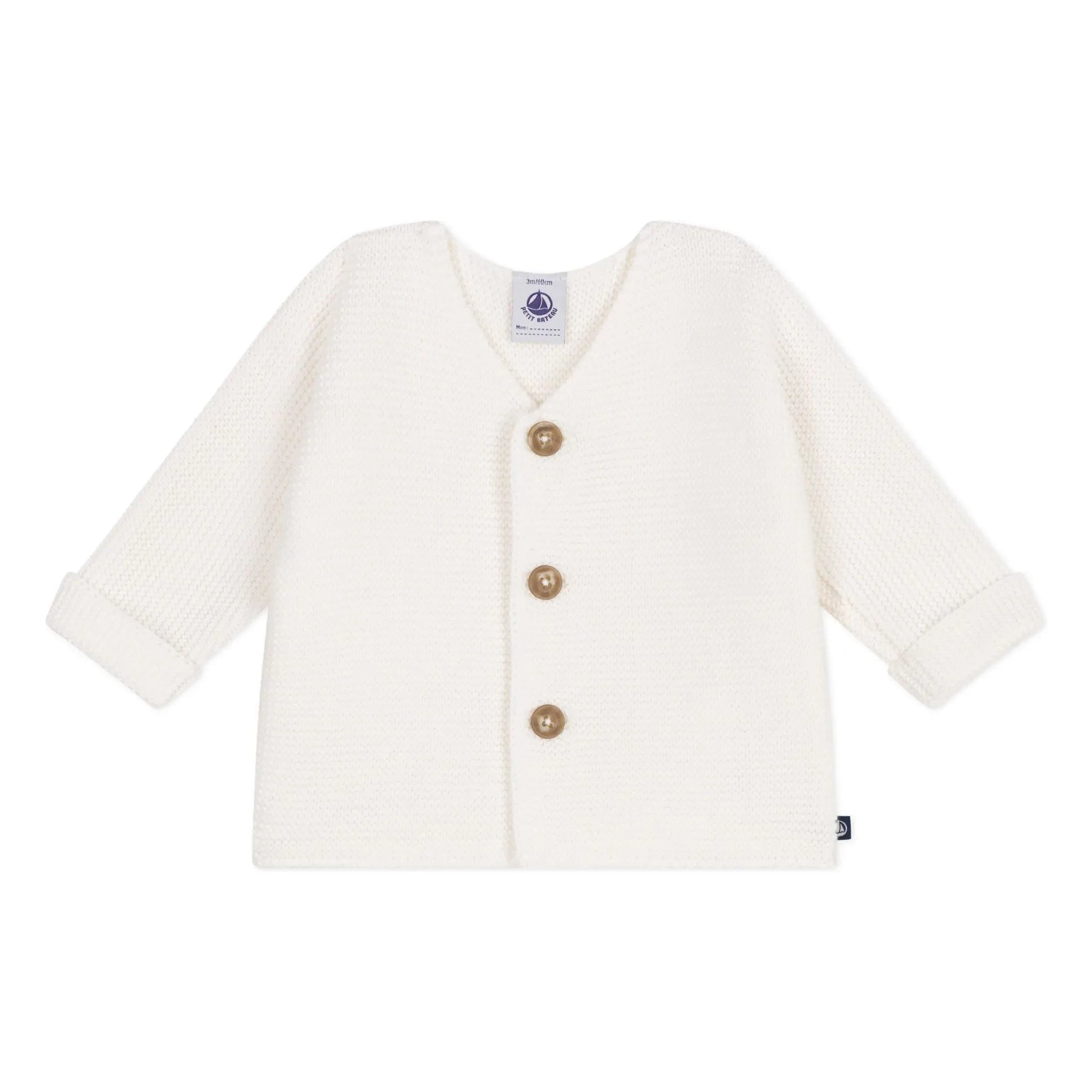 Petit Bateau - Barby organik pamuk hırka | Beyaz