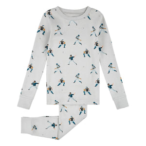 Petit Lem - Organic Cotton Baseball Pajamas | Gray