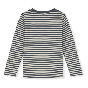 Gray Label - Striped Organic Cotton T-Shirt | Gray Blue