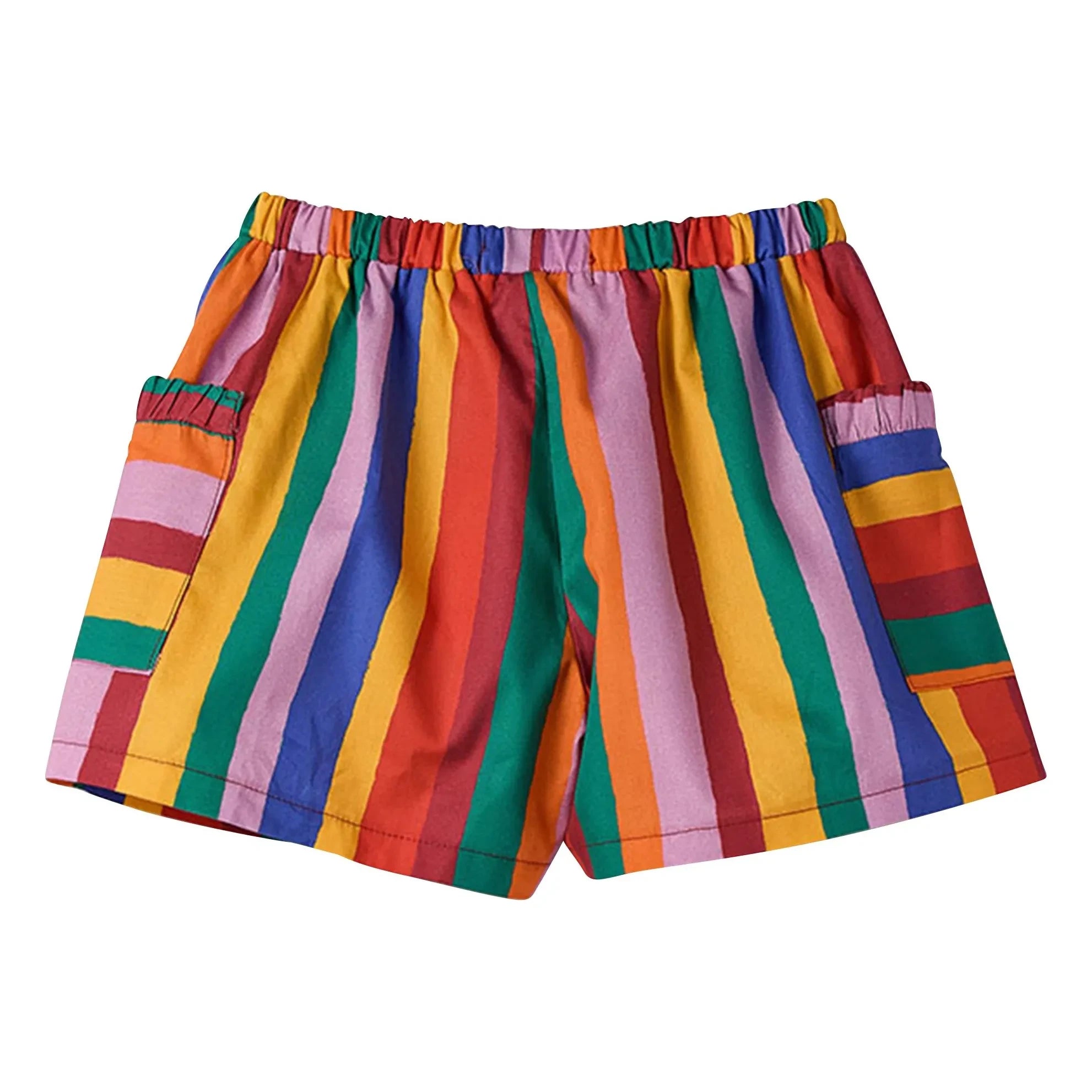 Fabula - Striped Shorts | Red