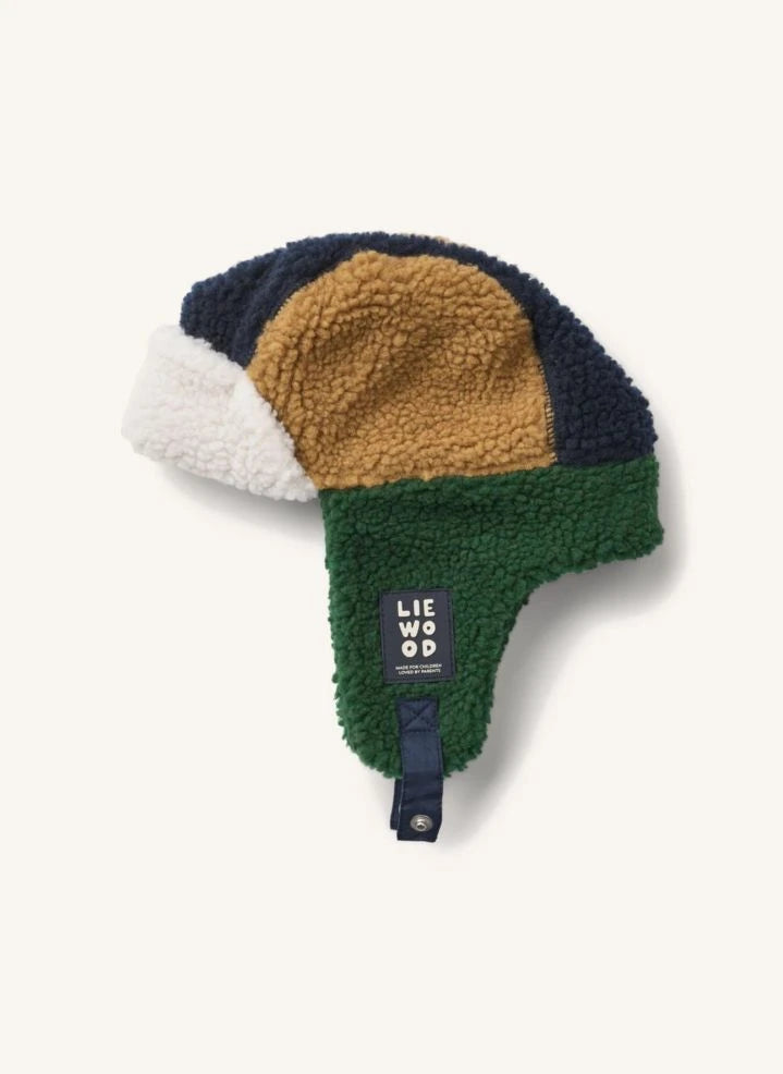 Liewood - Chapka Sherpa Colorblock Bravo Recycled Fibers | Navy
