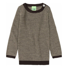 FUB - Merino Wool Striped Fine Knit Sweater | Brown