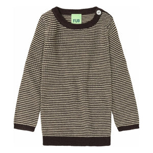 FUB - Merino Wool Striped Fine Knit Sweater | Brown