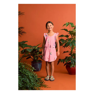 Maison Mangostan - Pink Voile Sponge Romper | Shorts