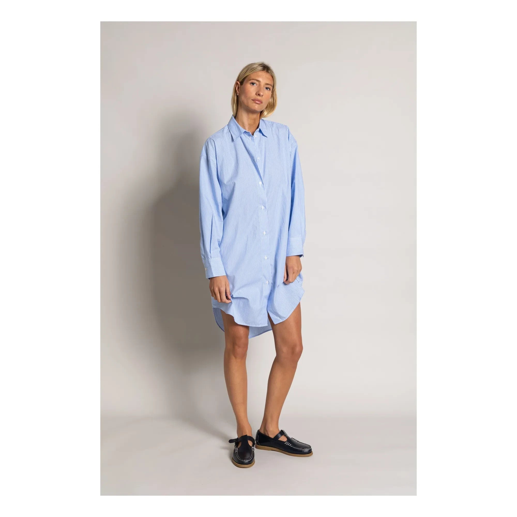 Smallable Woman - Lydie Striped Shirt Dress | Light Blue