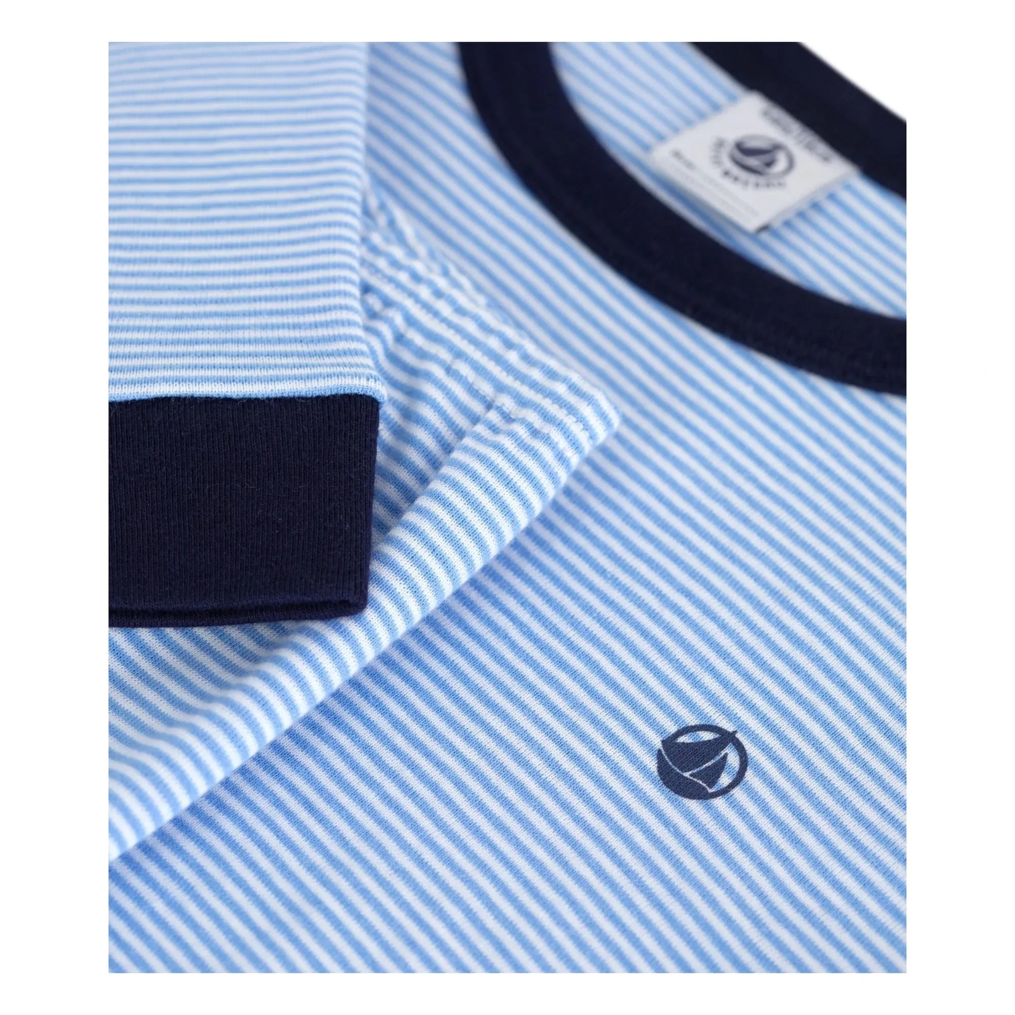 Petit Bateau - Milleraies Organic Cotton Slim Fit Striped Pajamas | Blue