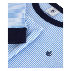 Petit Bateau - Milleraies Organic Cotton Slim Fit Striped Pajamas | Blue