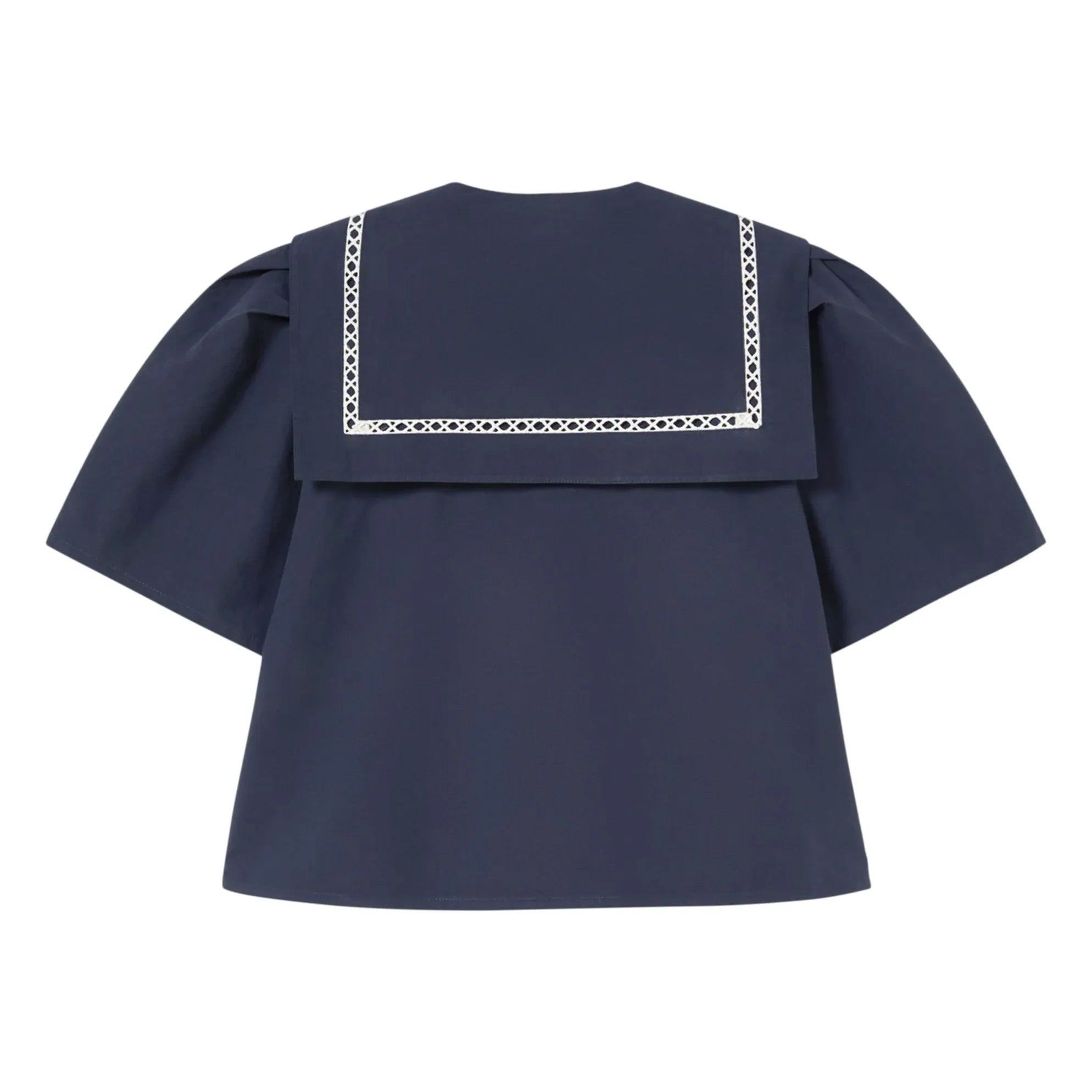 The Tiny Big Sister - Sailor Cotton Blouse | Navy Blue