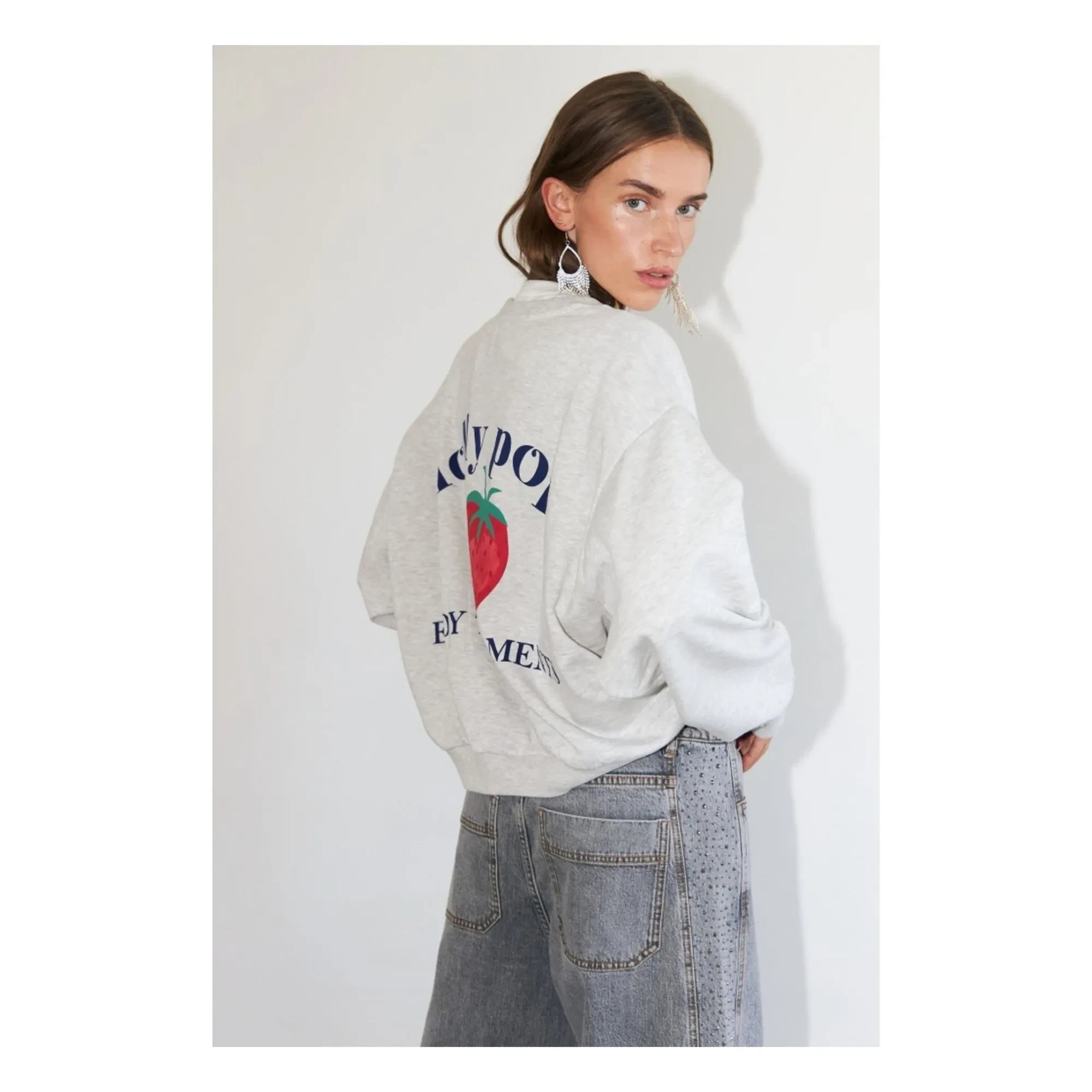 Lollys Laundry - Sydney Sweat Strawberry Cotton | Gray