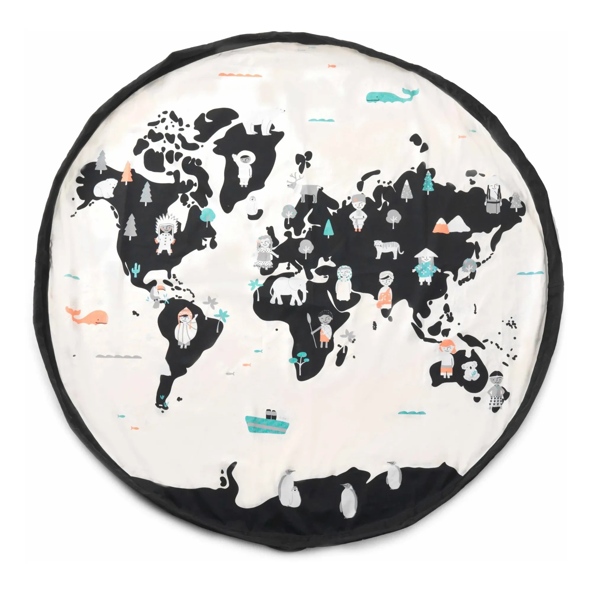 Play and Go - Noomad Toy Bag / Mat - World Map | White