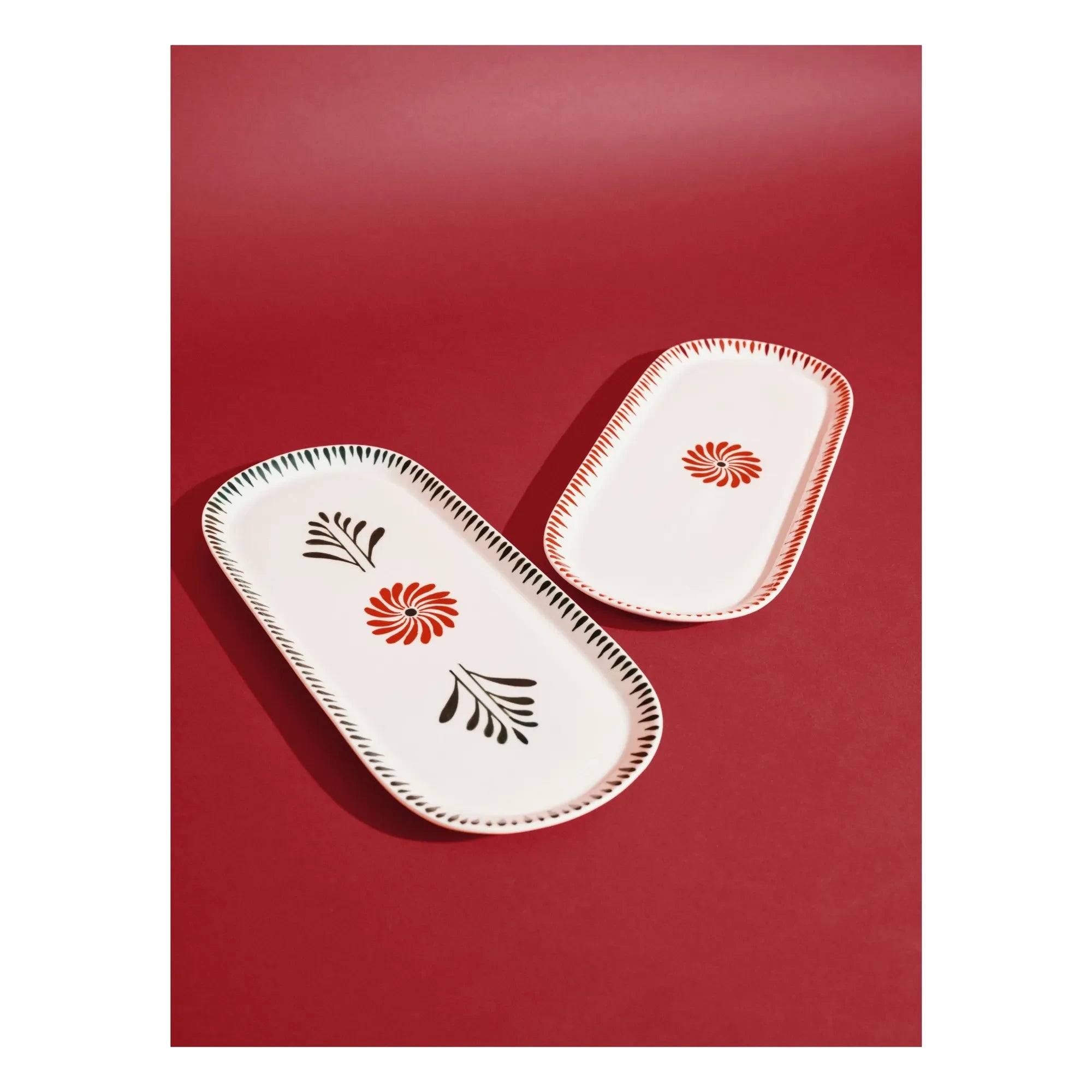 Serax - Baazar Oval Serving Plate, Waww La Table - Set of 2 | Red