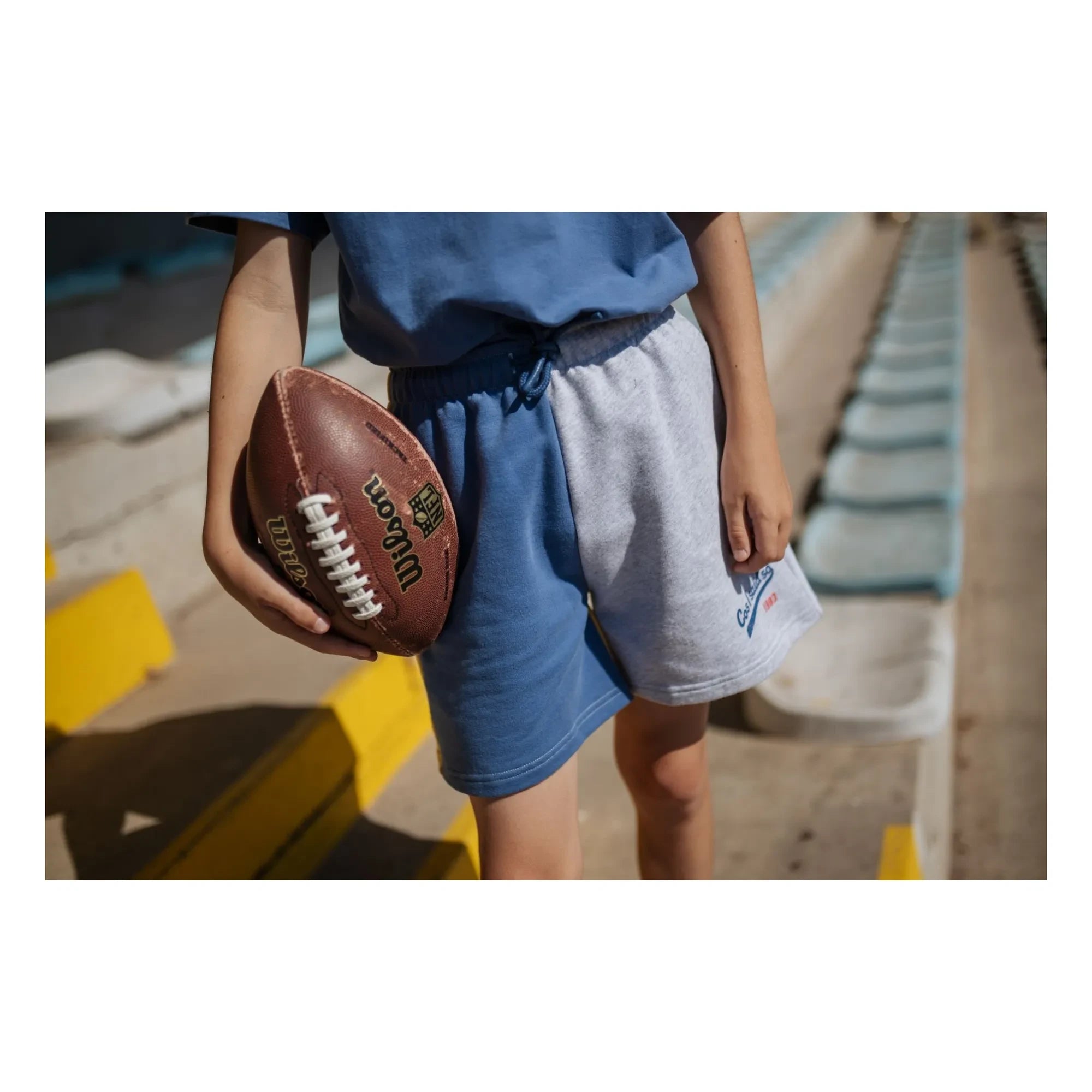 Cos I Said So - Color Block Logo Organic Cotton Shorts | Gray Melange