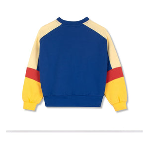 Wynken - Colour-blocked organic cotton sweatshirt | Dark Blue