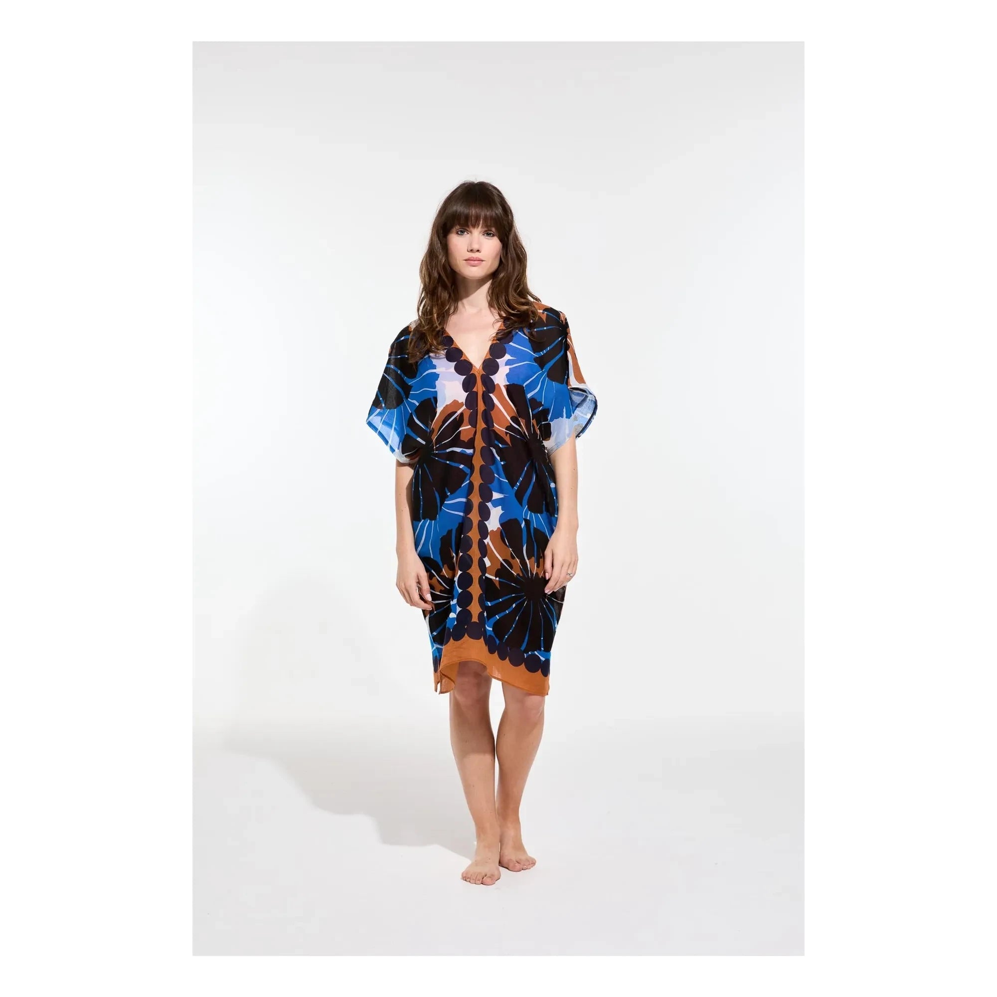 Mapoésie - Elia Poppy Cotton Dress | Blue