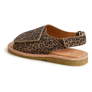 du Loua - Du Veda Leopard Faux Suede Sandals | Brown