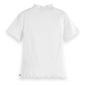 Scotch & Soda - Ribbed Organic Cotton T-shirt | White