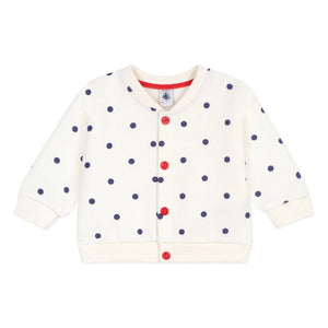 Petit Bateau - Quilted Dot Jacket | Ecru