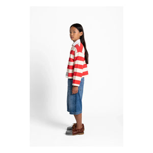 Smallable Kid - Peony Striped Organic Cotton T-Shirt | Red