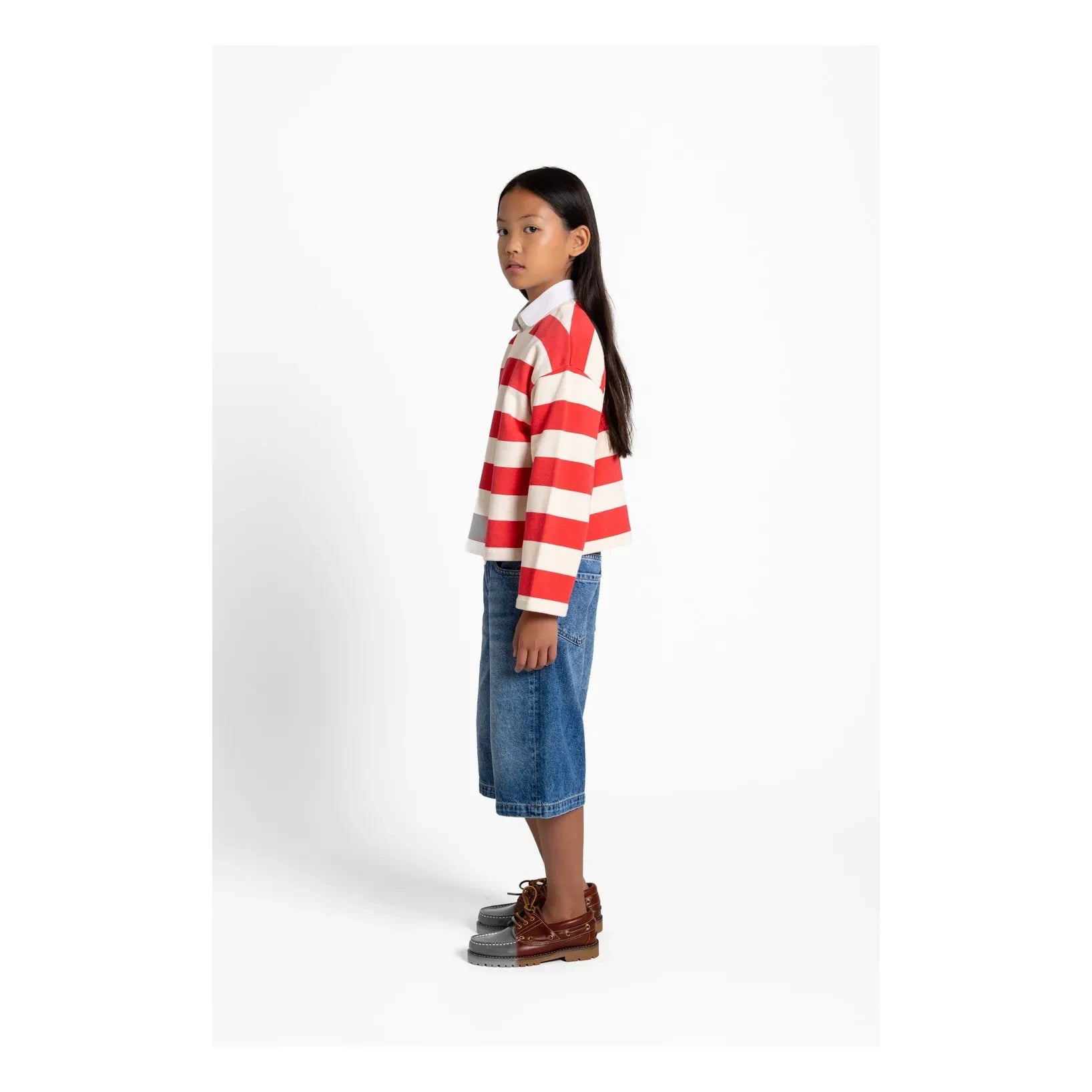 Smallable Kid - Peony Striped Organic Cotton T-Shirt | Red
