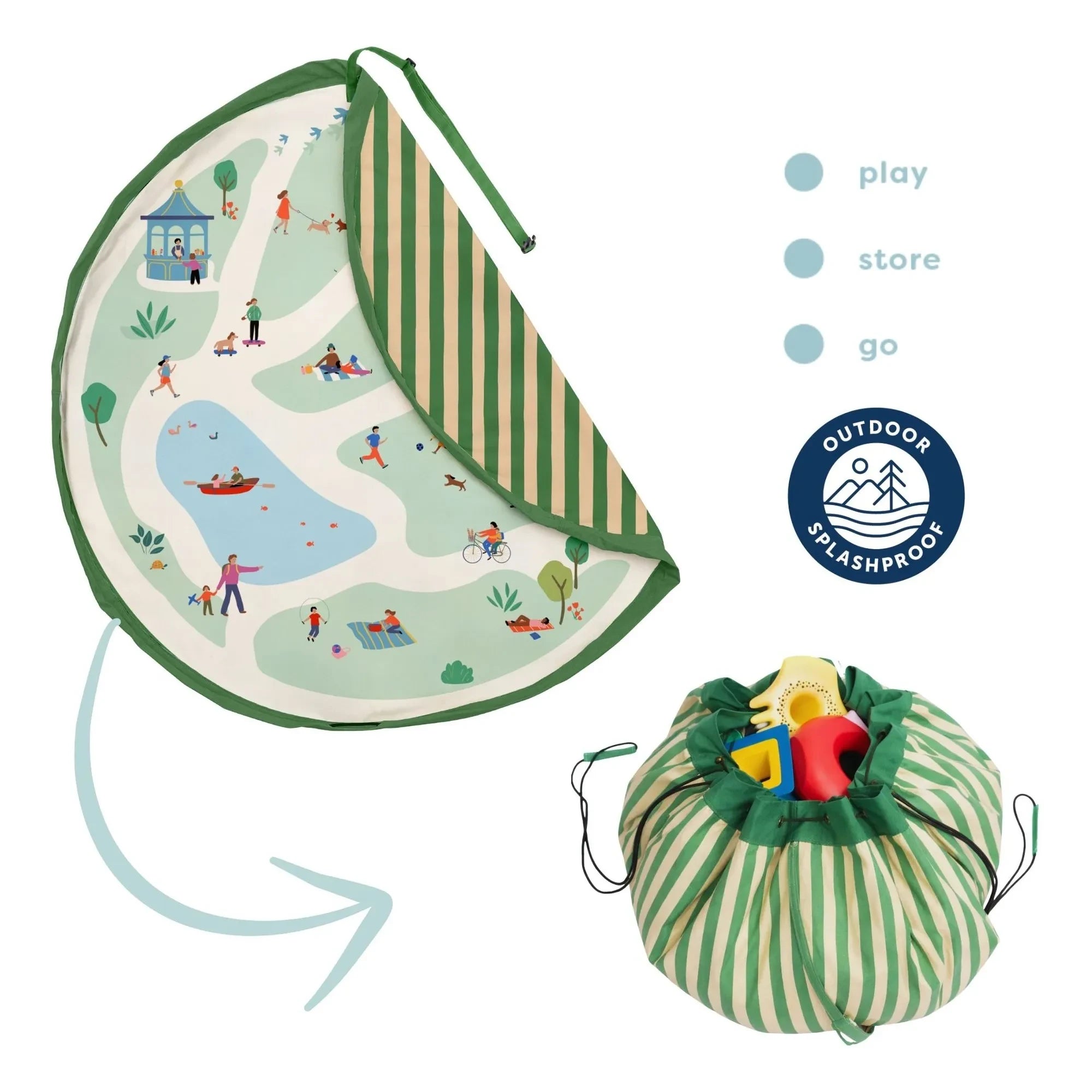 Play and Go - Bag / Noomad Outdoor Play Mat - Park | Green