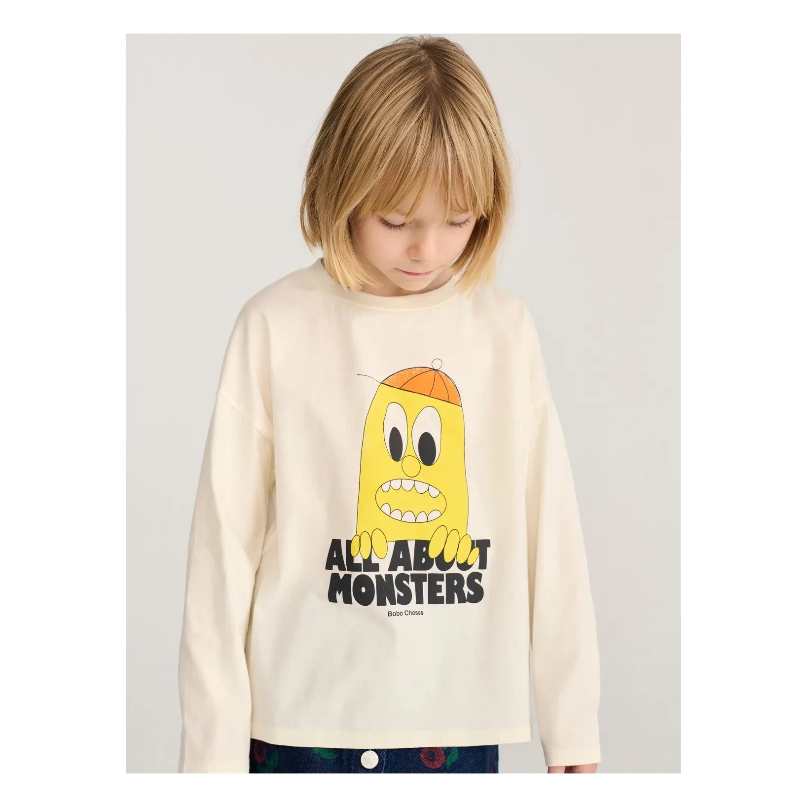 Bobo Choses - Lemon T-shirt All About Monsters Organic Cotton | Ecru