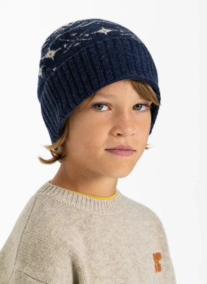 Hundred Pieces - Timber Jacquard Merino Wool Beanie | Navy