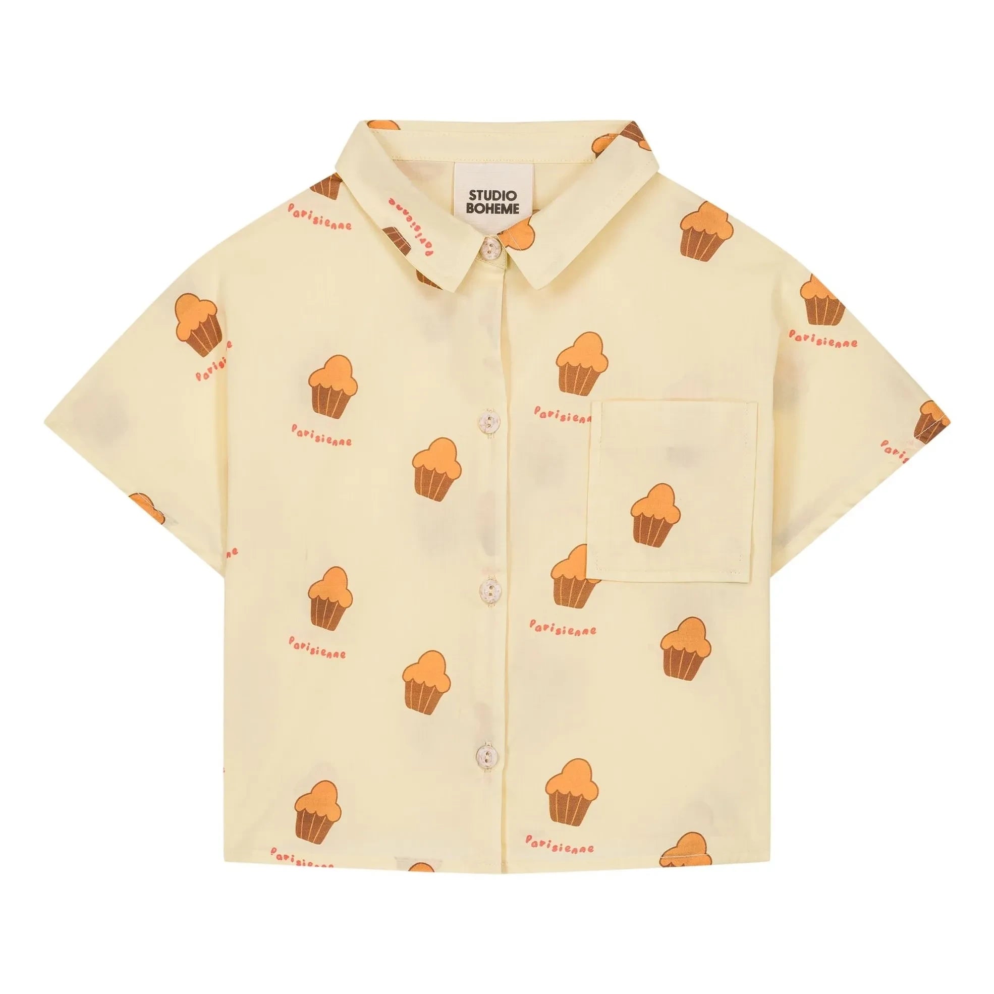 Studio Bohème - Voile Brioches organic cotton shirt | Light yellow