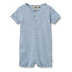 Wheat - Organic cotton Alfred striped bodysuit | Light Blue