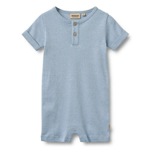 Wheat - Organic cotton Alfred striped bodysuit | Light Blue