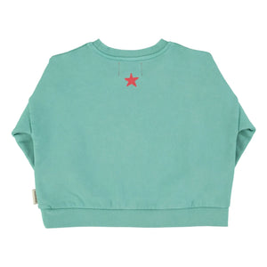 Piupiuchick - Peace Organic Cotton Sweatshirt | Turquoise