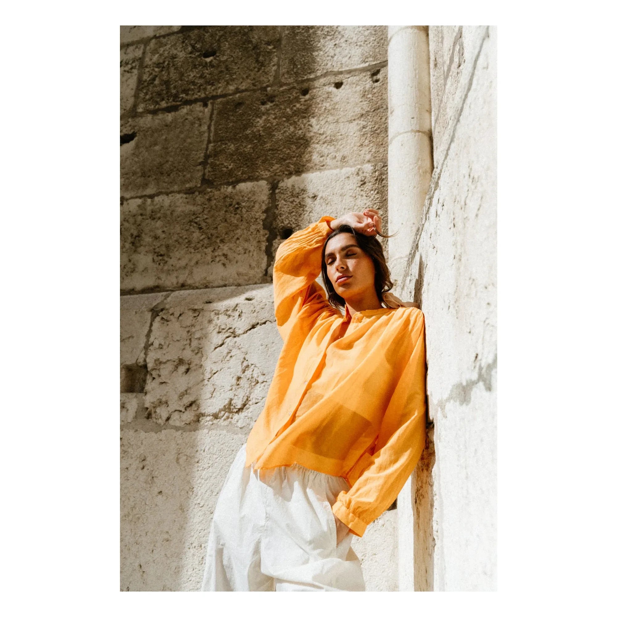 Sacrécoeur - Carla Aurora Poplin Blouse | Orange