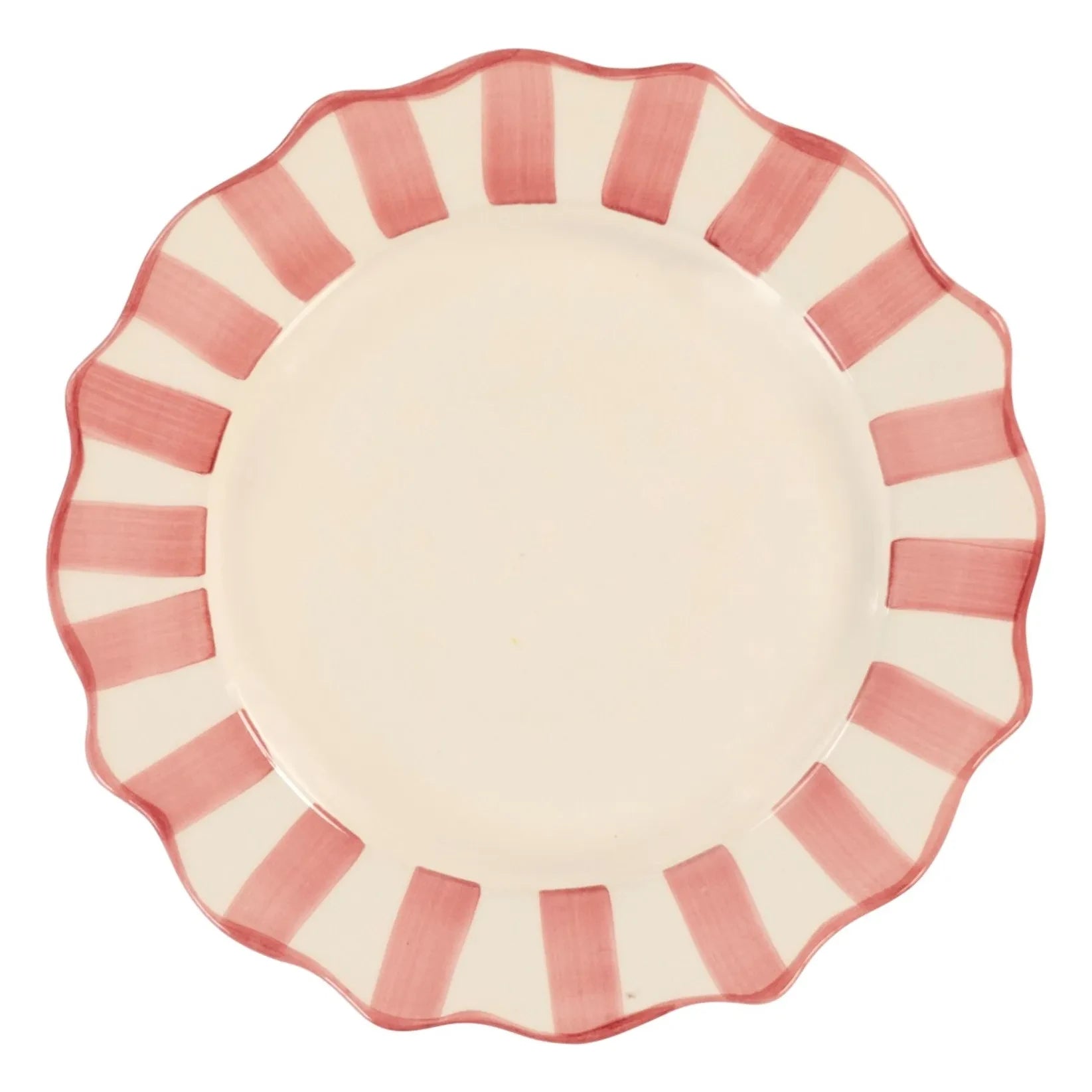 Anna + Nina - Striped plate - 27 cm | Pink