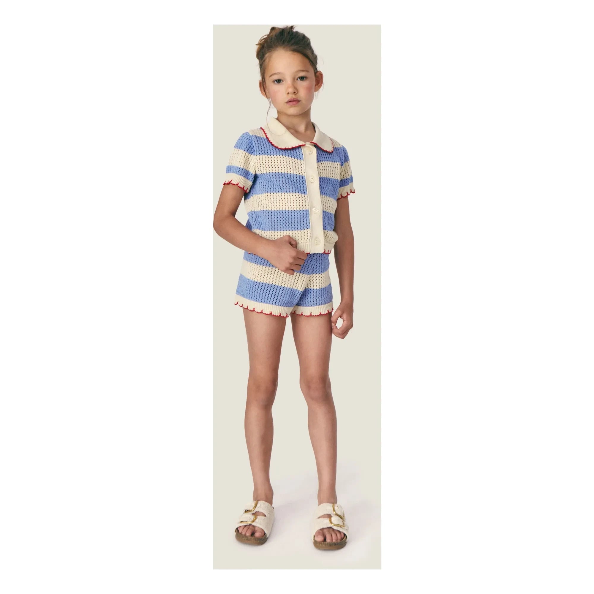 Mipounet - Striped Vita Crochet Shorts | Blue